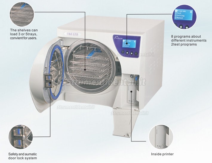 Tong Shuo® 14-23L Sterilizzazione Autoclave Classe B con Stampante